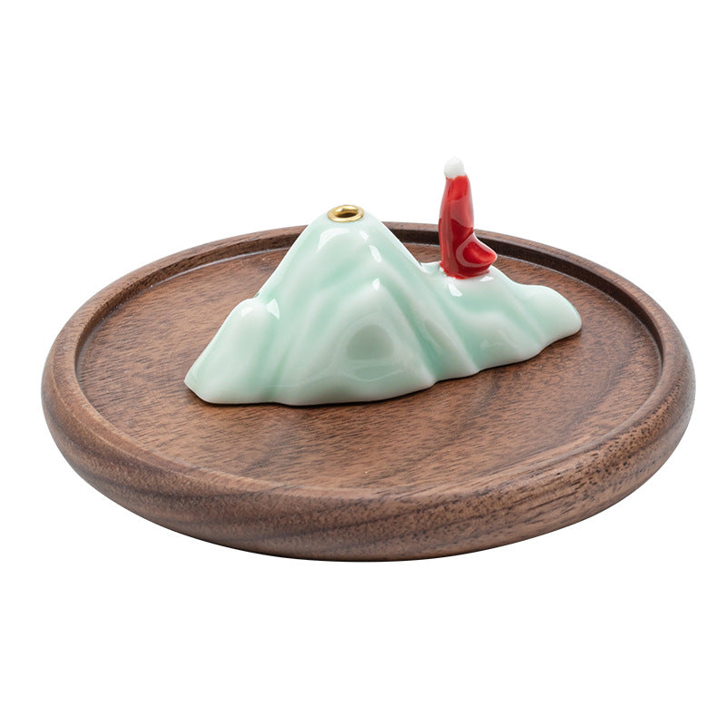 zensoullab Zen Rockery Incense Holder Ornament Tea Ceremony Incense Burner Tea Room Living Room Home Aromatherapy Burner Incense Stand Creative Incense Tool Sandalwood