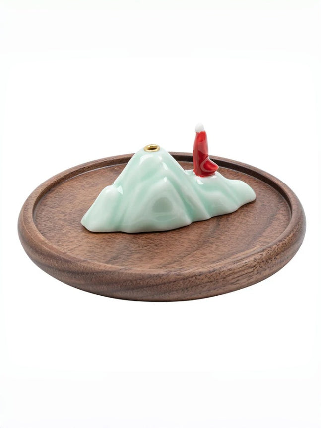 zensoullab Zen Rockery Incense Holder Ornament Tea Ceremony Incense Burner Tea Room Living Room Home Aromatherapy Burner Incense Stand Creative Incense Tool Sandalwood