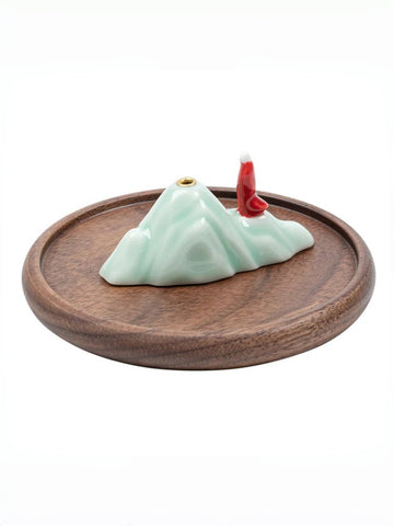 zensoullab Zen Rockery Incense Holder Ornament Tea Ceremony Incense Burner Tea Room Living Room Home Aromatherapy Burner Incense Stand Creative Incense Tool Sandalwood