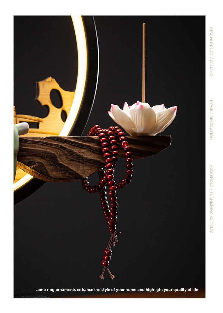Zensoullab Ceramic Backflow Incense Burner Led Night Light Incense Decoration New Chinese Hallway TV Cabinet Dongting Lake Gift Incense