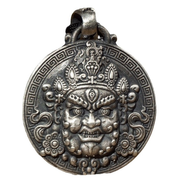 zensoullab National Trend Thai Silver Pendant Retro Three-Eyed Wisdom Buddha Hanging Ornament Original Handmade Buddha Amulet Versatile Men's and Women's Necklace