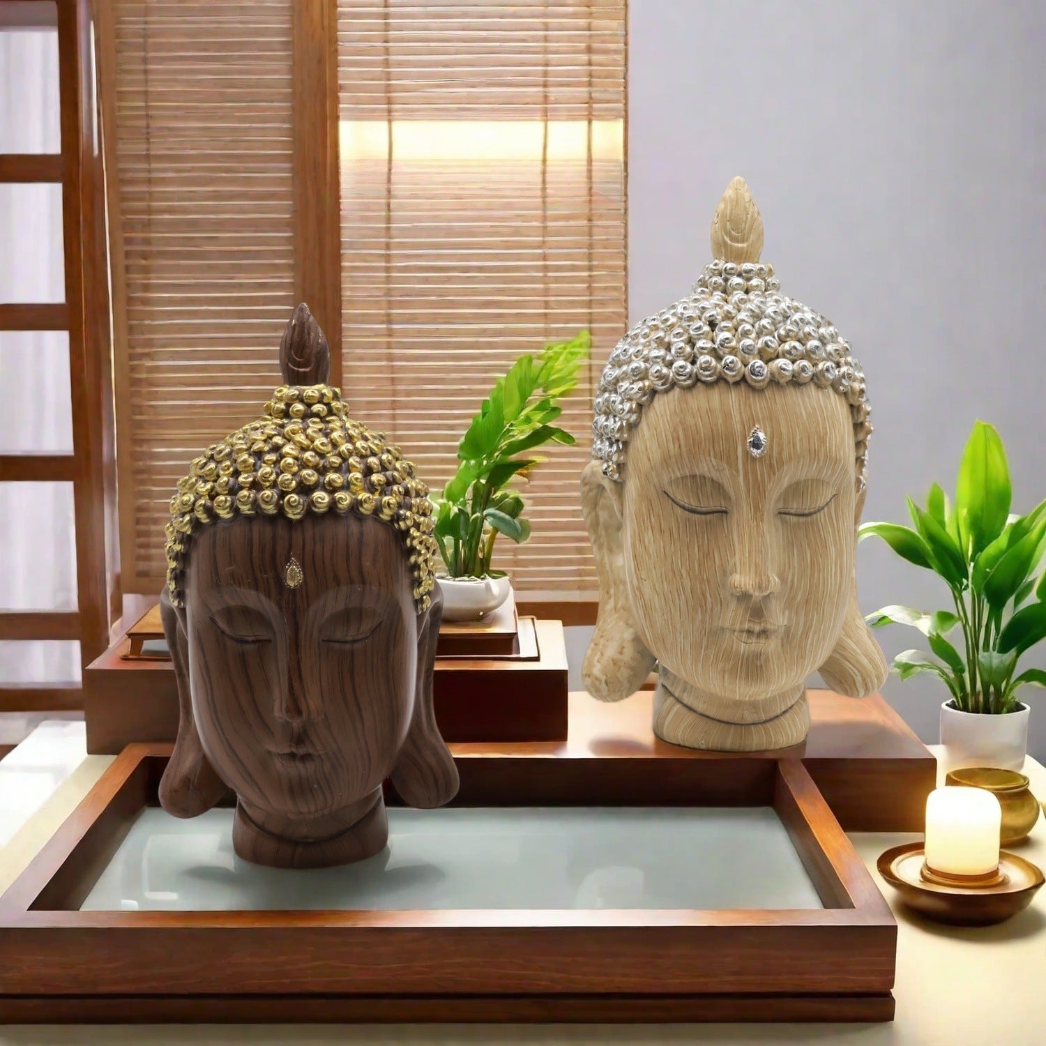 zensoullab Southeast Asian Buddha Statue Buddha Head Ornament New Chinese Zen Resin Craft Living Room Tea Room Home Retro Decoration