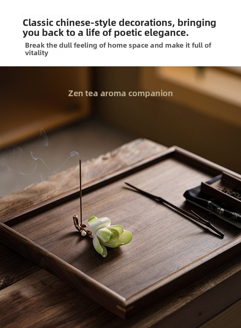 zensoullab Ceramic Magnolia Flower Incense Holder