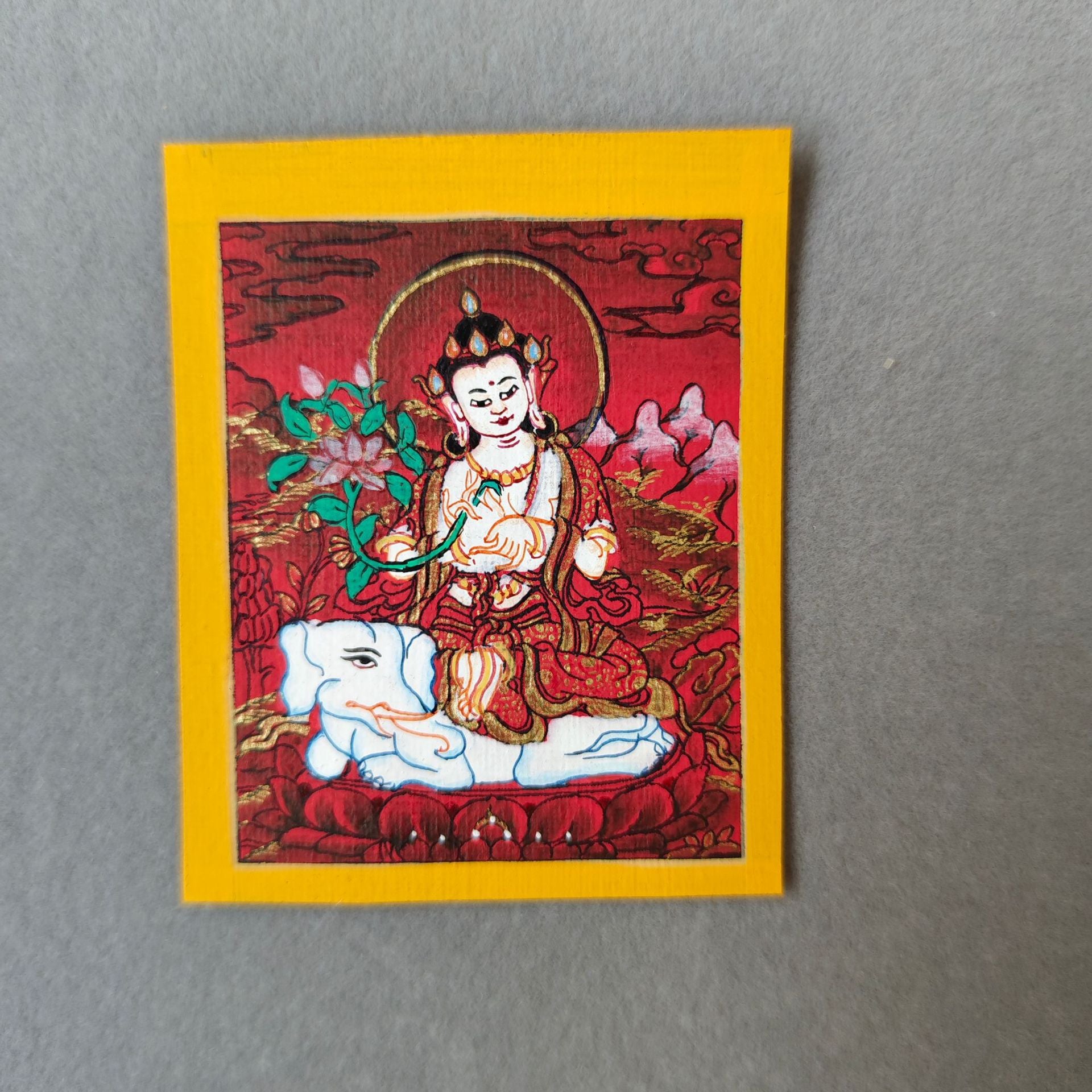 zensoullab Nepal Hand-painted Eight Guardian Deities Twelve Zodiacs Nativ Buddha Portable Thangka God of Wealth Green Tara Necklace Pendant