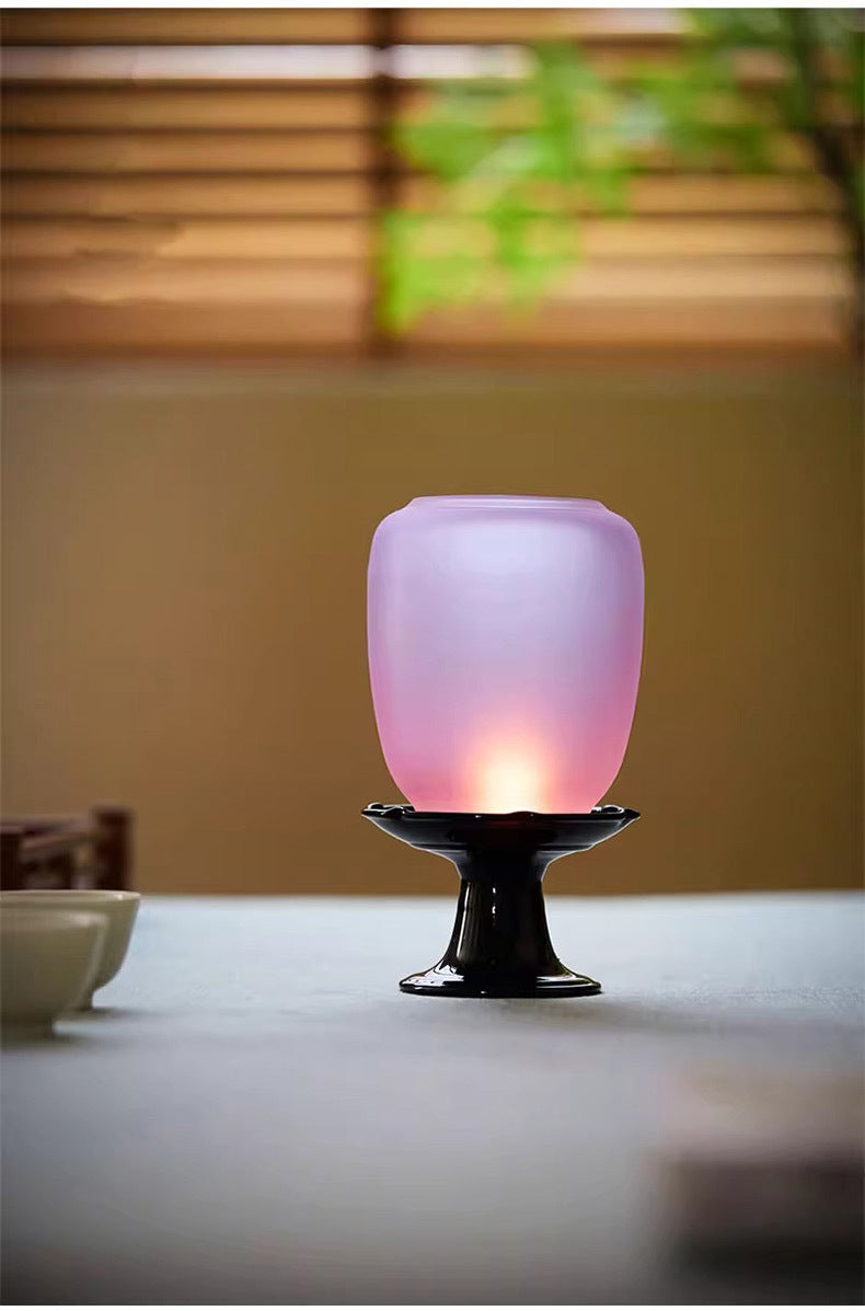 zensoullab Empty Illusion Candle Holder Home Aromatherapy Glass Ornament High-end Vintage Chinese Zen Creative Atmosphere Lamp Ancient Style