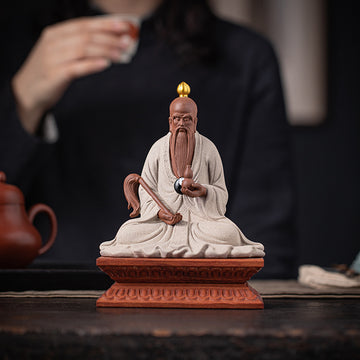 zensoullab Zen Style Chinese Ceramic Taishang Laojun Three Pure Ones Taoist Patriarch Yuanshitianzun Living Room Creative Home Decor Antique Shelf Ornament