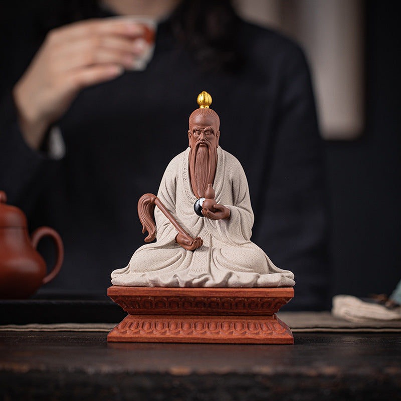 zensoullab Zen Style Chinese Ceramic Taishang Laojun Three Pure Ones Taoist Patriarch Yuanshitianzun Living Room Creative Home Decor Antique Shelf Ornament