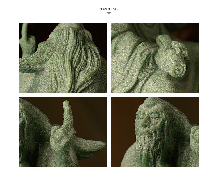 zensoullab New Chinese Style Small Ornaments National Style Desktop Landscaping Flowing Water Zen Style Bogu Rack Decoration Scene Layout Laozi Sculpture