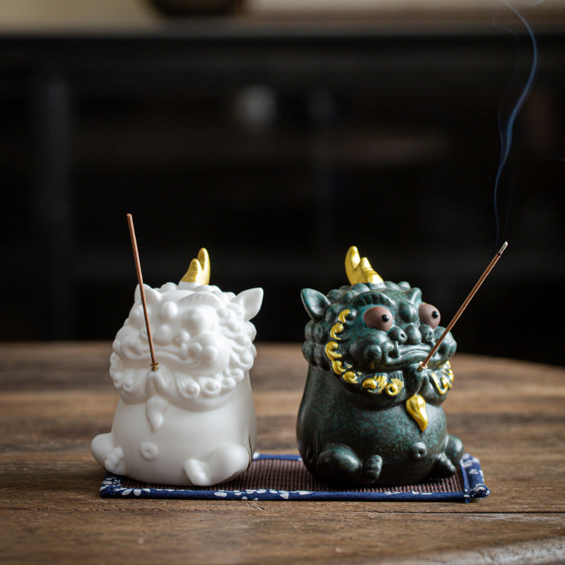 Zensoullab Creative Lucky Ceramic Incense Burner Decoration Tea Pet Incense Burner Living Room Decoration Household Sandalwood Incense Burner