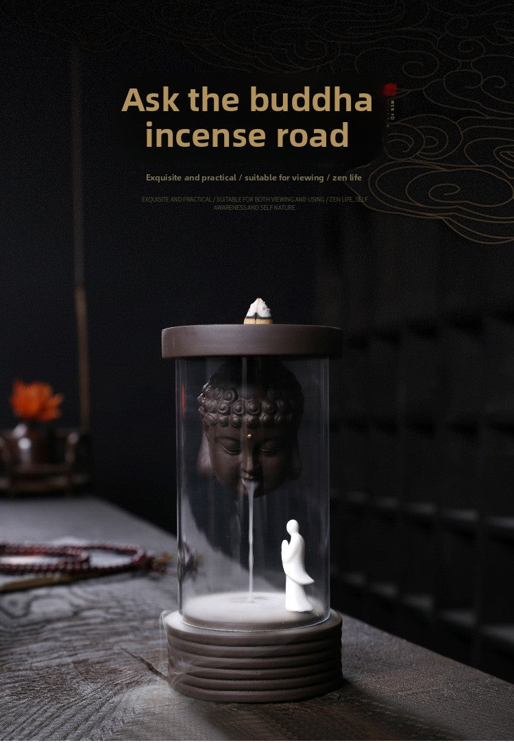 zensoullab Purple Clay Backflow Incense Burner Home Decor Creative Fortune Comes Windproof Cover Backflow Incense Burner Original