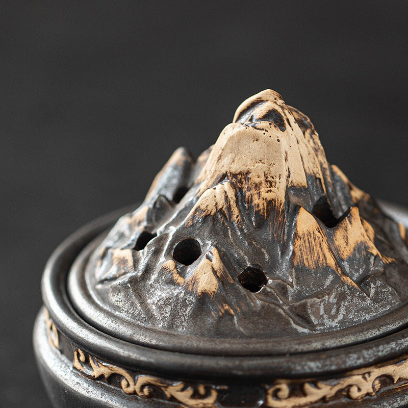 zensoullab Boshan Ceramic Incense Burner for Home Indoor Small Sandalwood Agarwood Incense Burner Zen Tea Room Incense Incense Seal Tower Incense Burner