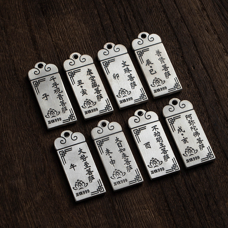 Zensoullab Thai Silver Solid Auspicious Cloud Zodiac Life Statue Pendant Men's Necklace Girls Valentine's Day Gift for Girlfriend