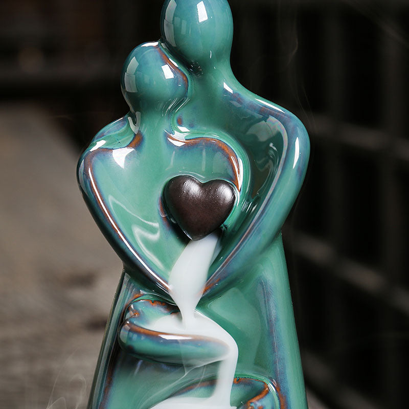 Ceramic Backflow Incense Burner Home Decor Ornament Creative Double-Sided Backflow Incense Burner