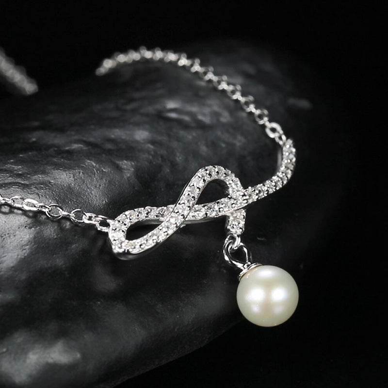 zensoullabins Style Natural Pearl Music Note Necklace Women's Jewelry S925 Sterling Silver Necklace Accessories