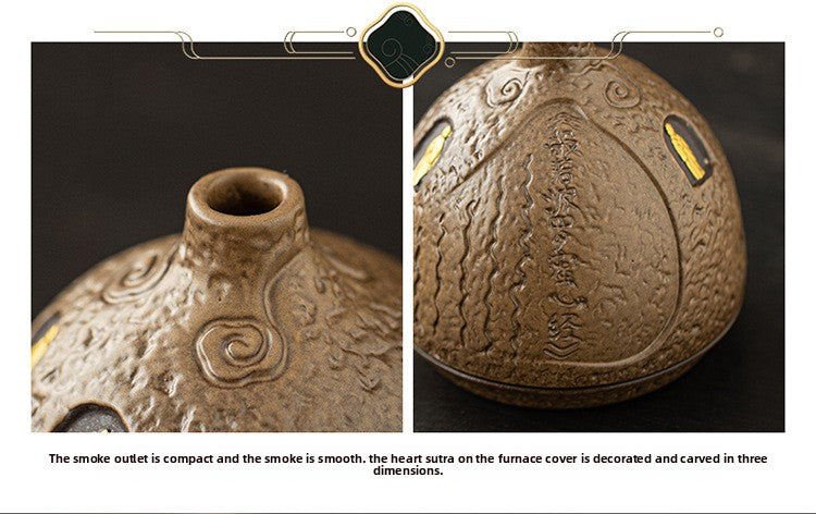 zensoullab Dunhuang Ceramic Incense Burner Home Indoor Incense Holder Incense Stand Aromatherapy Burner Zen Tea Room Desktop Incense Burner Ornament