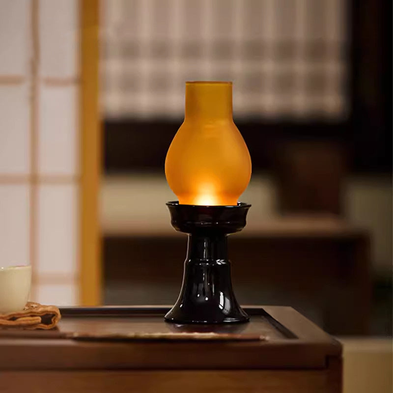 zensoullab Empty Illusion Candle Holder Home Aromatherapy Glass Ornament High-end Vintage Chinese Zen Creative Atmosphere Lamp Ancient Style