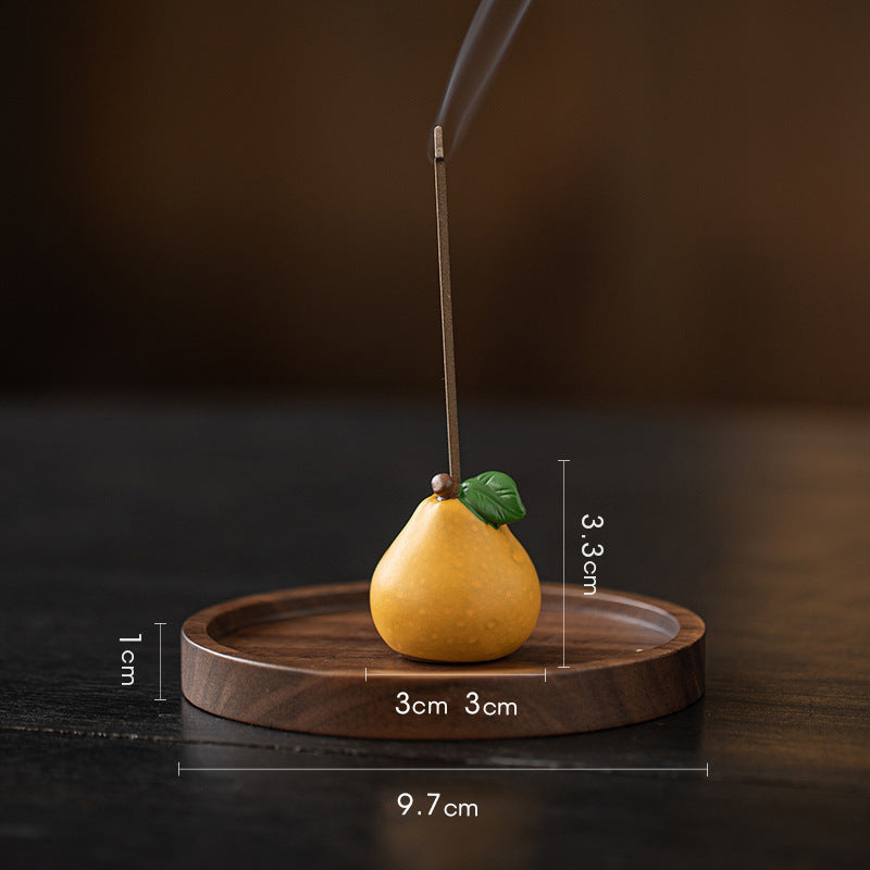 zensoullab Blessing Peace Creative Ceramic Small Pomelo Incense Socket Zen Tea Room Desktop Aromatherapy Burner Stand Incense Burner