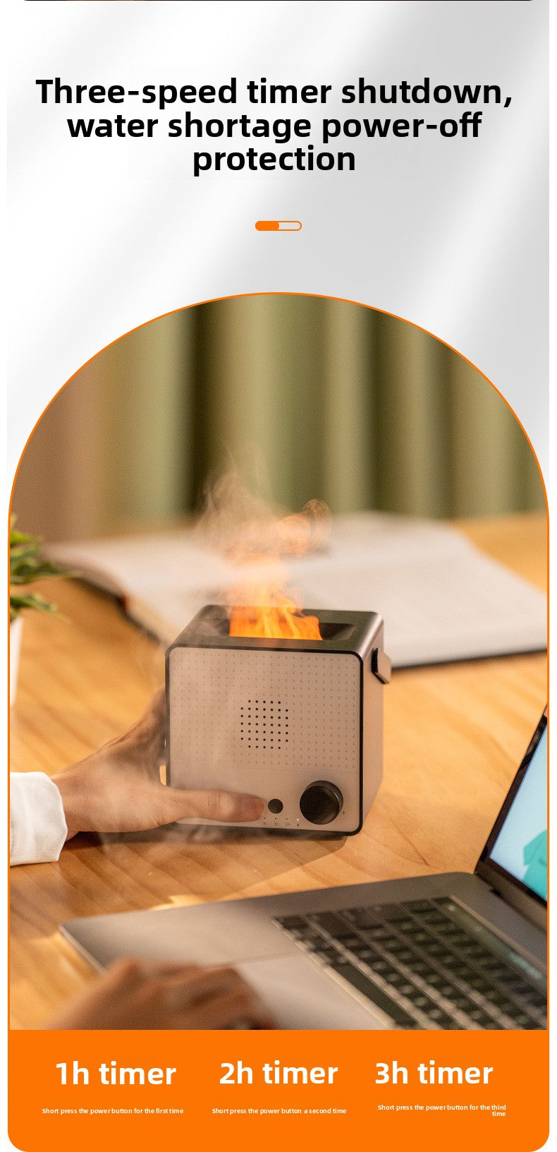 zensoullab Creative Simulated Flame Aromatherapy Machine Multifunctional Humidifier Home White Noise with Bluetooth Speaker Diffuser