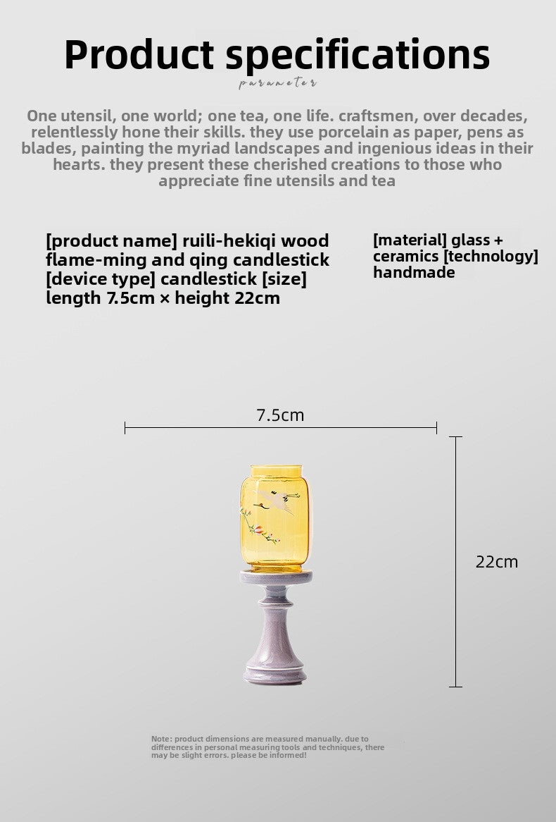 zensoullab Chinese Style Aromatherapy Candle Glass Candle Holder Lamp Zen Tea Room Atmosphere Lamp Home Floor Candle Lamp Decorative Ornament