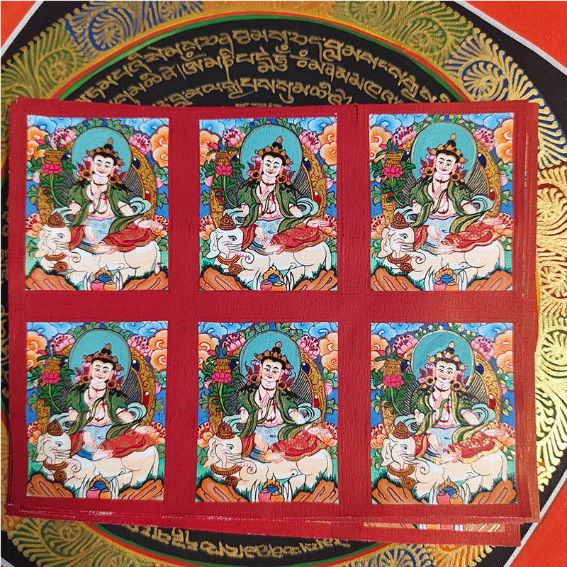 zensoullab Nepal Hand-painted Small Thangka Twelve Zodiac Guardian Buddha Manjushri Yellow God of Wealth Green Tara Gau Box Pendant