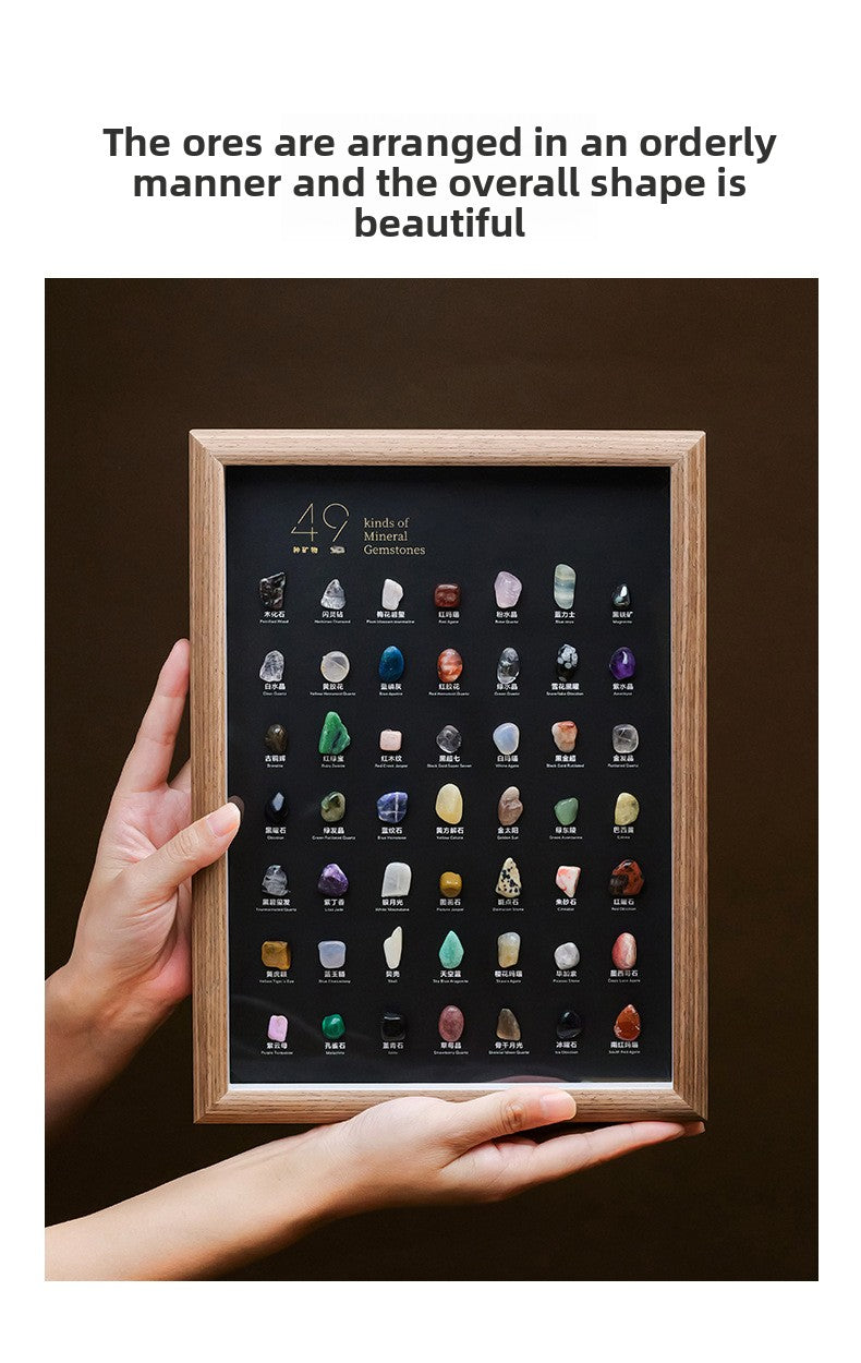 zensoullab Natural Crystal Raw Stone Mineral Specimen Frame Ornament Bilingual Science Popularization Children's Gift Home Desktop Display