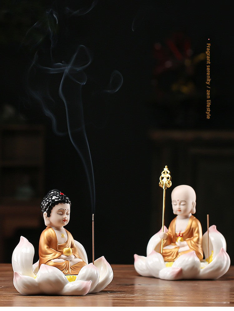Zensoullab Creative Boutique Handicrafts Ceramic Classical Buddha Statue Buddha Buddha Guanyin Bodhisattva Chinese Household Car Safety Ornaments