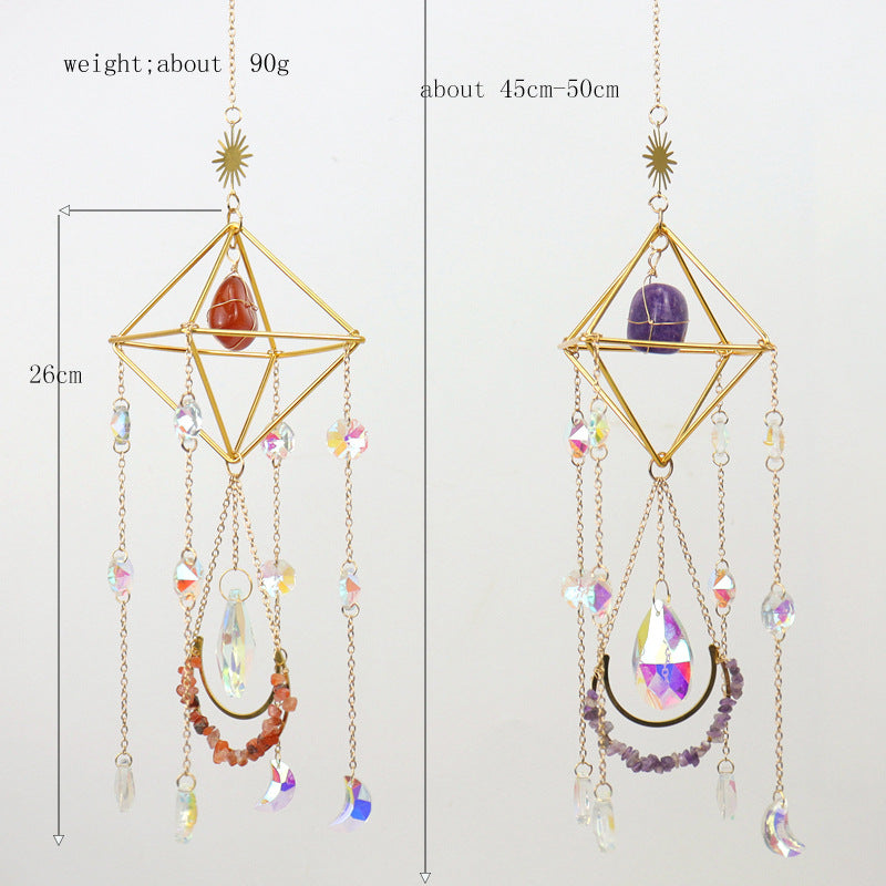 zensoullab Crystal Sun Catcher Air Rack Natural Gravel Lamp Prism Pendant Crystal Hanging Garden Decoration