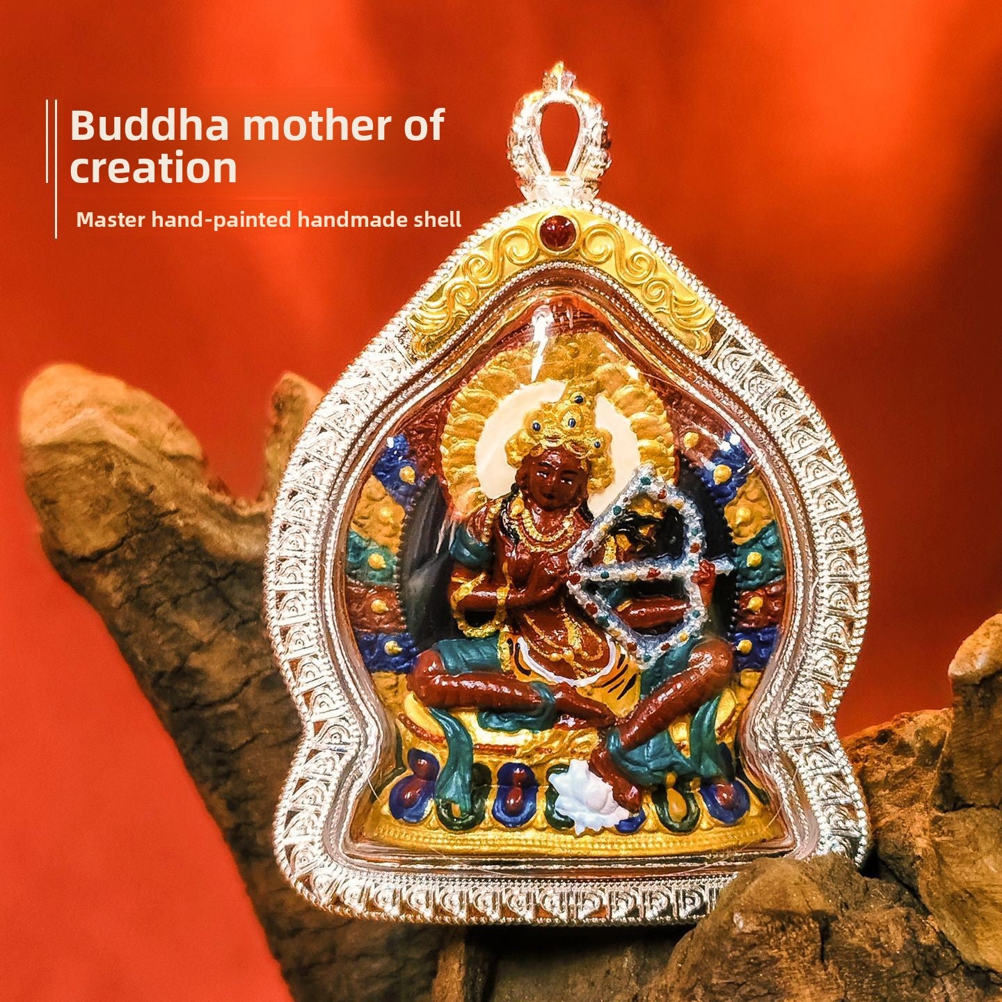 zensoullab Hand-painted Rubbing Thangka Three-dimensional Painted Black God of Wealth Gawu Box Pendant Necklace Zakiram Buddha Amulet