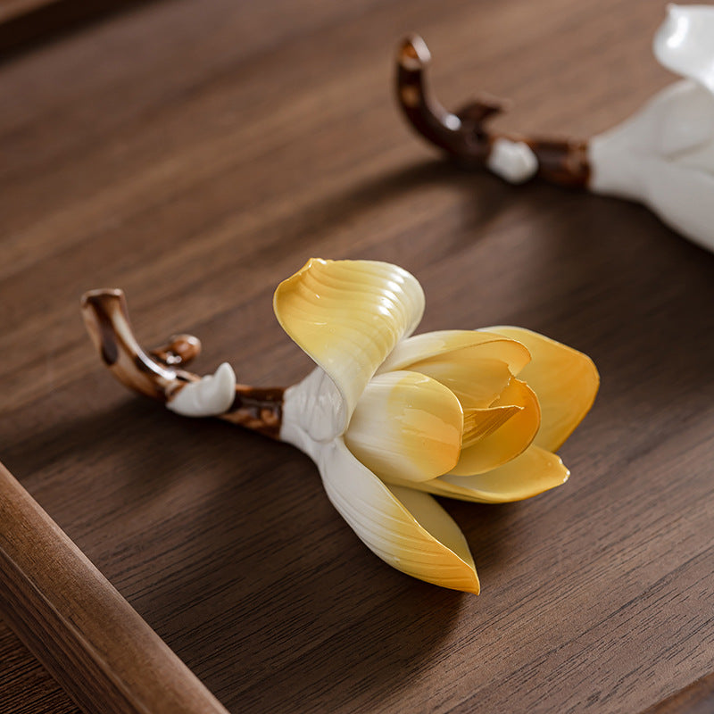 zensoullab Ceramic Magnolia Flower Incense Holder