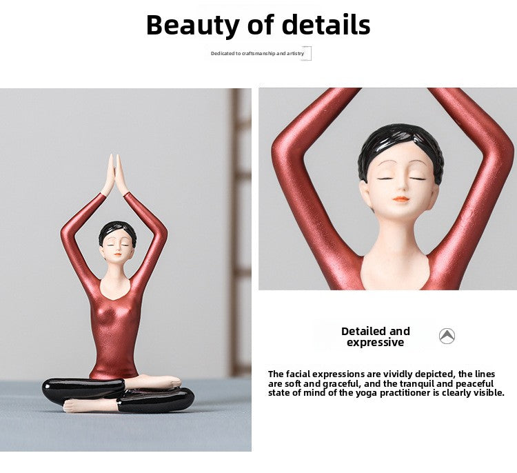 zensoullab Premium Ceramic Figure Yoga New Chinese Style Home Living Room Modern Ornament Lady Yoga Studio