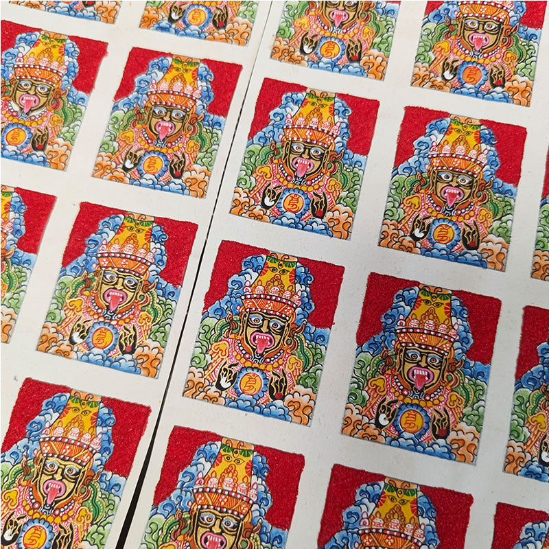 zensoullab Nepal Hand-painted Zakiram Small Thangka Gawu Box Painting Core Tibetan Thangka Tibetan Goddess of Wealth Necklace Pendant