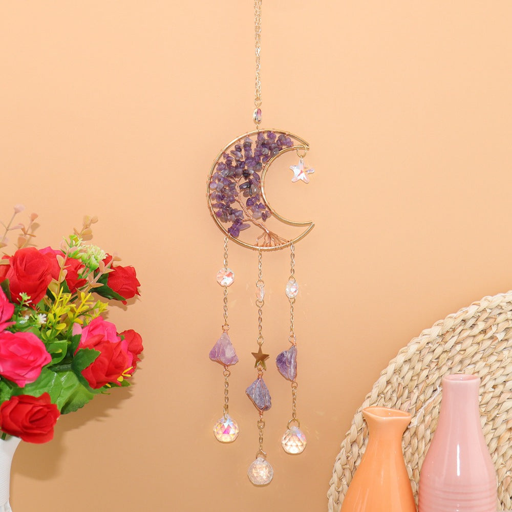 zensoullab Home Decor Pendant Inspiration Design Natural Crystal Tree of Life Sun Catcher Crystal Wind Chime