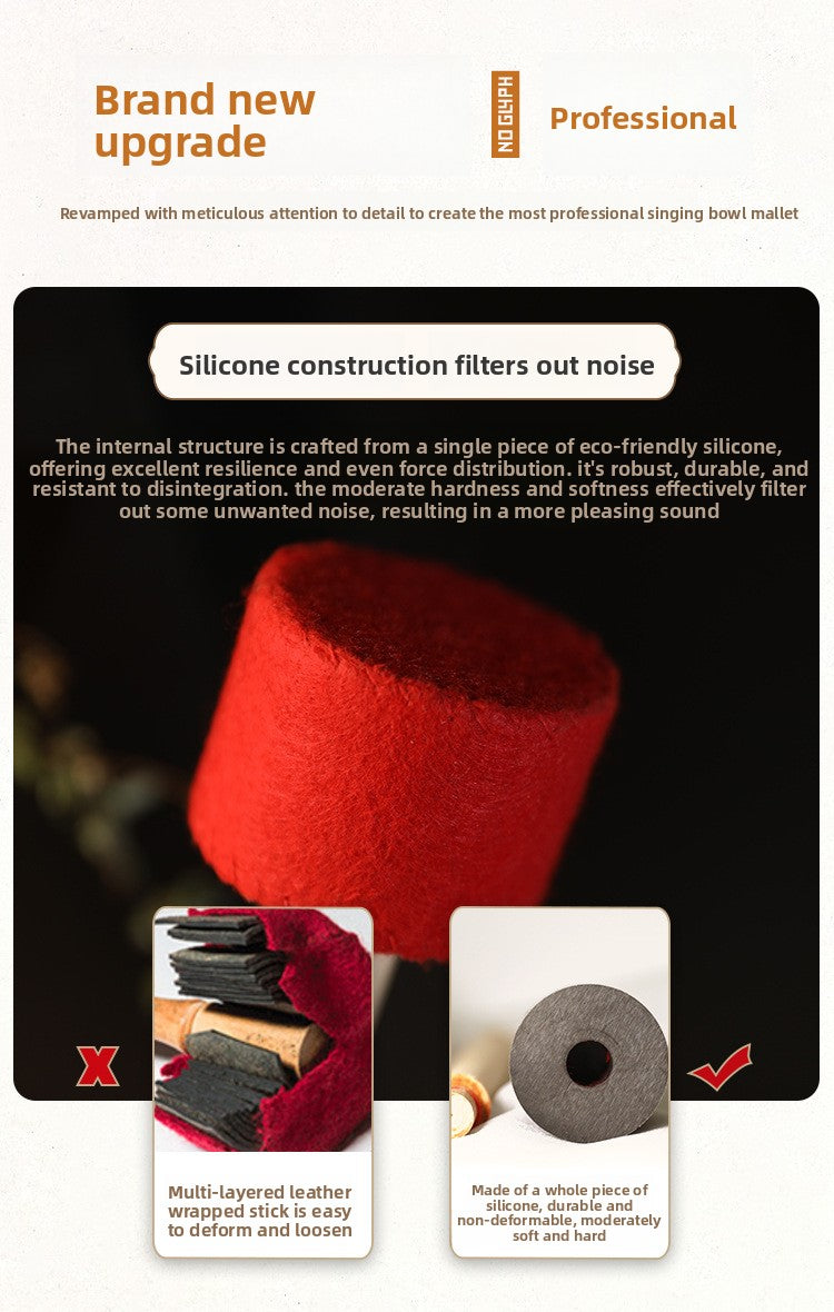 zensoullab Direct Supply Nepal Handmade Velvet Cloth Knocking Stick Tibetan Singing Bowl Hammer Bowl Stick Professional Healing Buddha Sound Bowl Knocking Stick