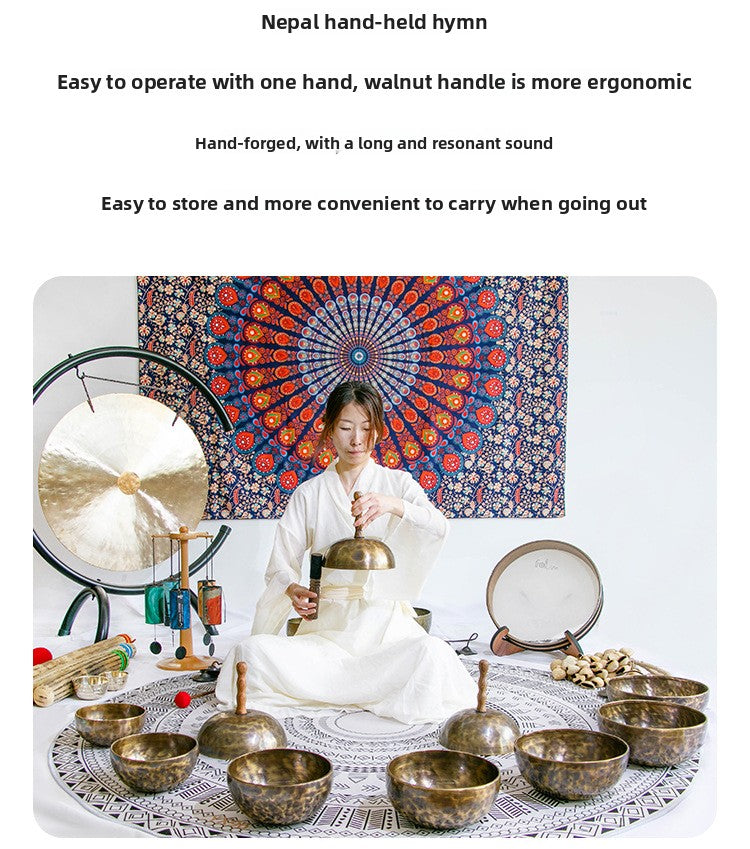Zensoullab Nepal Hand-Held Himalaya Bowl Stick Detachable Meditation Yoga Healing Buddha Sound Bowl Xizang Himalaya Bowl Bowl