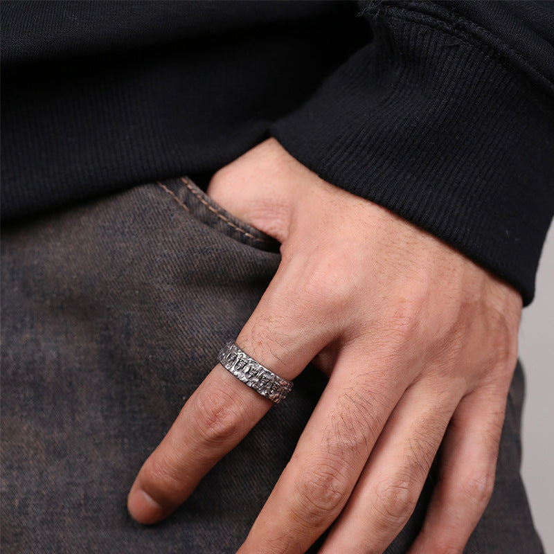 zensoullab Original Design Thai Silver Vintage Buddha Cave Ring for Men and Women Creative Personality National Style Trendy Open Ring