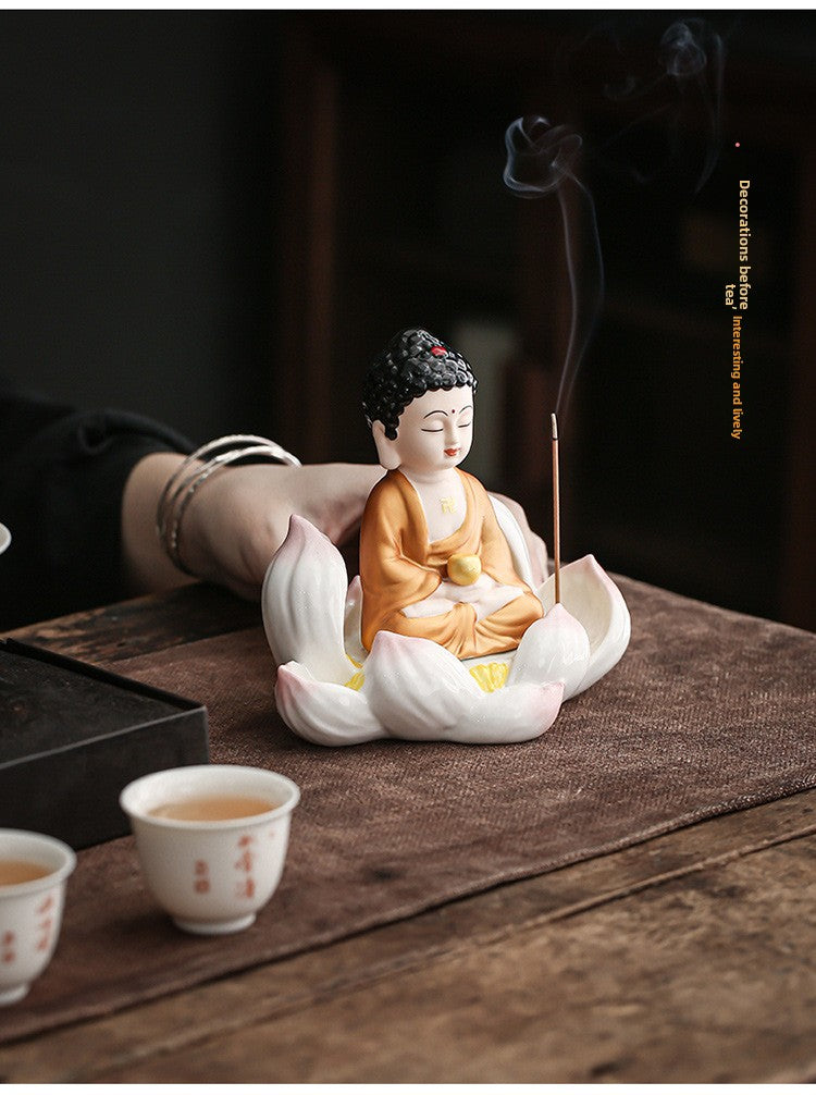 Zensoullab Creative Boutique Handicrafts Ceramic Classical Buddha Statue Buddha Buddha Guanyin Bodhisattva Chinese Household Car Safety Ornaments