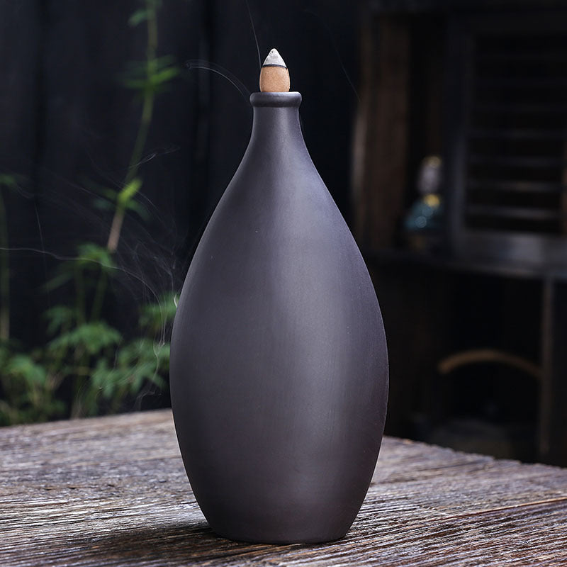 zensoullab Purple Clay Backflow Incense Burner Special for Creative Large Bottle Left and Right Feng Yuan Waterfall Backflow Incense Burner