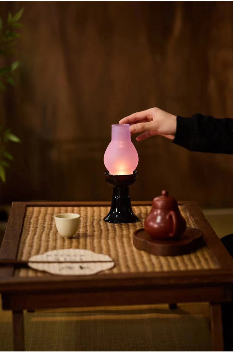 zensoullab Empty Illusion Candle Holder Home Aromatherapy Glass Ornament High-end Vintage Chinese Zen Creative Atmosphere Lamp Ancient Style