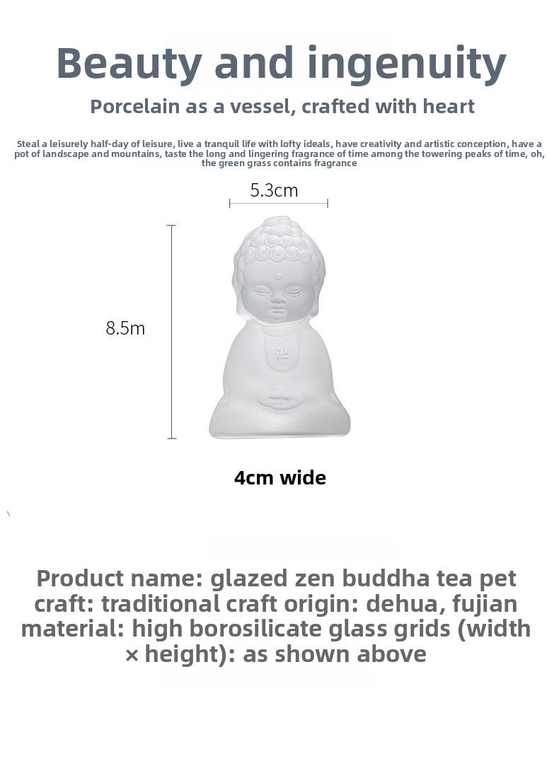 zensoullab Ancient Glazed Little Monk Tea Pet Ornament Zen Glass Buddha Figurine Kung Fu Tea Set Tea Tray Accessories