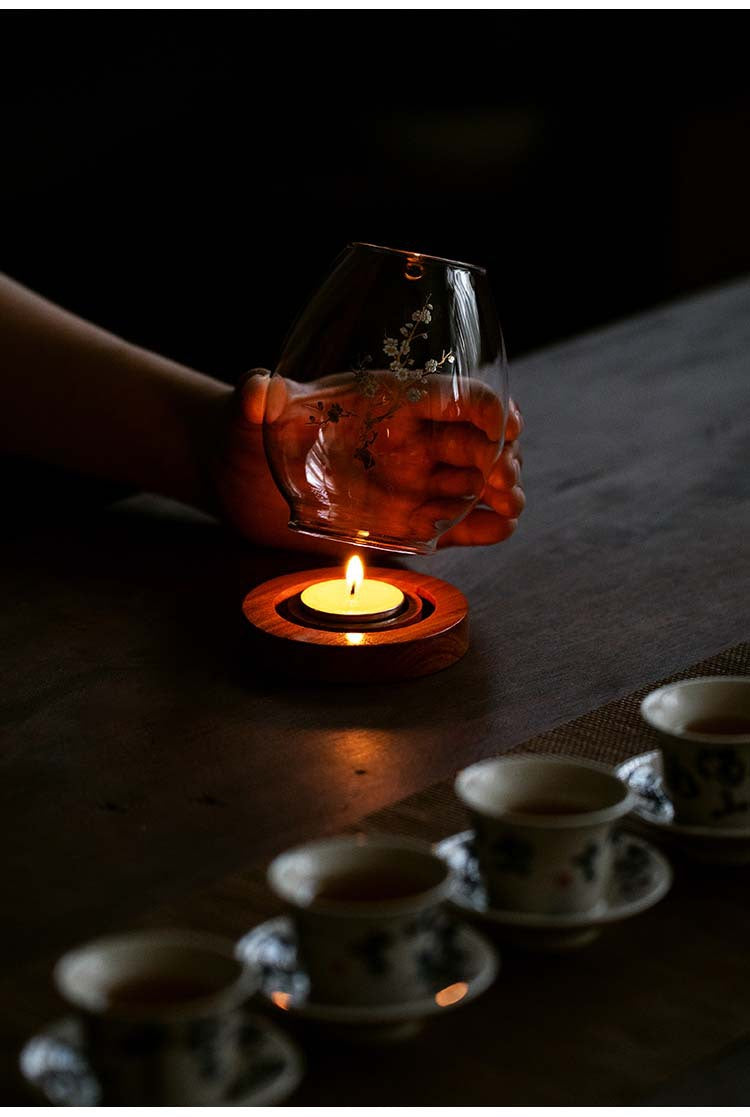 zensoullab Japanese Style Glass Candle Holder Creative Ornament Candle Romantic Home Zen Retro Aromatherapy Windproof Table Cover Desktop Decoration