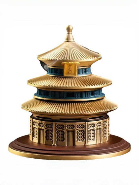 zensoullab Ancient Style New Chinese Style Temple of Heaven Copper Incense Burner Home Sandalwood Incense Indoor Coil Incense Agarwood Burner Incense Seal Incense Burner Ornament