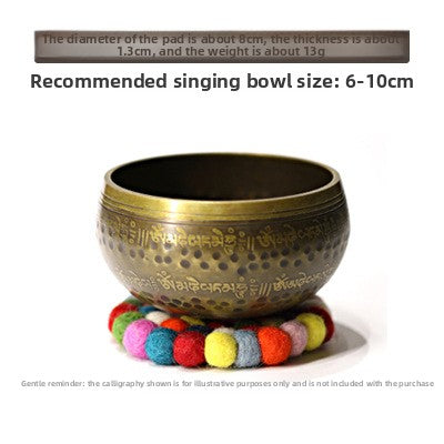 zensoullab Nepal Handmade Wool Felt Mat Round Ball Wool Ball Mat Bowl Mat Coaster Incense Burner Ritual Tool Mat Direct Supply