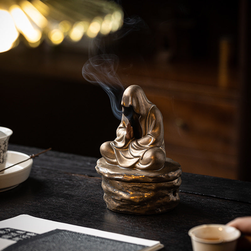 zensoullab Zen Style Incense Burner for Home Indoor Tea Ceremony Study Room Aromatherapy Ornament Sandalwood Agarwood Incense Burner Ceramic Craft