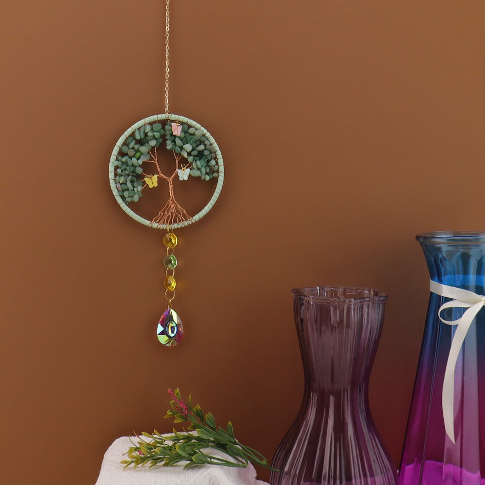 zensoullab Home Decor Pendant Inspiration Design Natural Crystal Tree of Life Sun Catcher Crystal Wind Chime