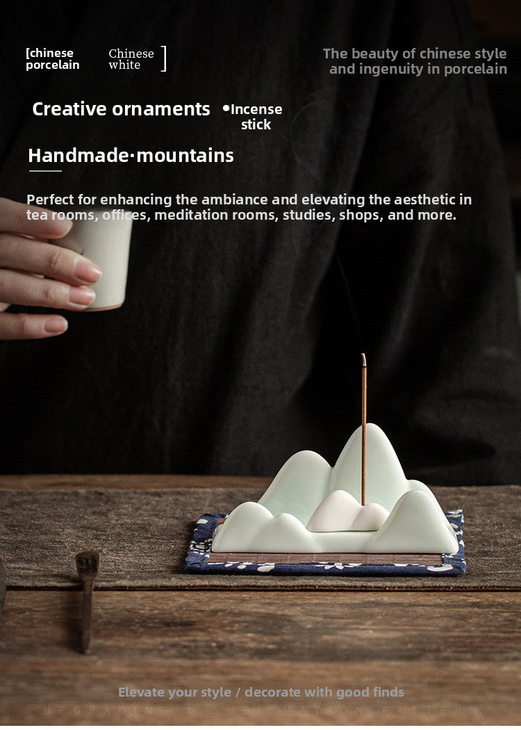 Zensoullab Creative Thousand-Li Landscape Modern Ceramic Decoration Pen Holder Mobile Phone Holder Home Indoor Incense Holder Incense Burner Incense Channel Incense Holder