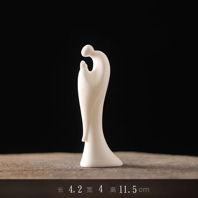 zensoullab Creative Ceramic Phaseless Buddha Figurine Living Room Tea Ceremony White Porcelain Little Monk Zen Style Chinese Minimalist Decorative Ornament