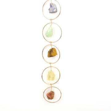zensoullab Natural Crystal Raw Stone Wind Chime Handmade Pendant Gemstone Wind Chime Hanging Ornament Crystal Window Home Garden Decoration