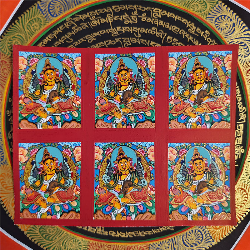 zensoullab Nepal Hand-painted Small Thangka Twelve Zodiac Guardian Buddha Manjushri Yellow God of Wealth Green Tara Gau Box Pendant