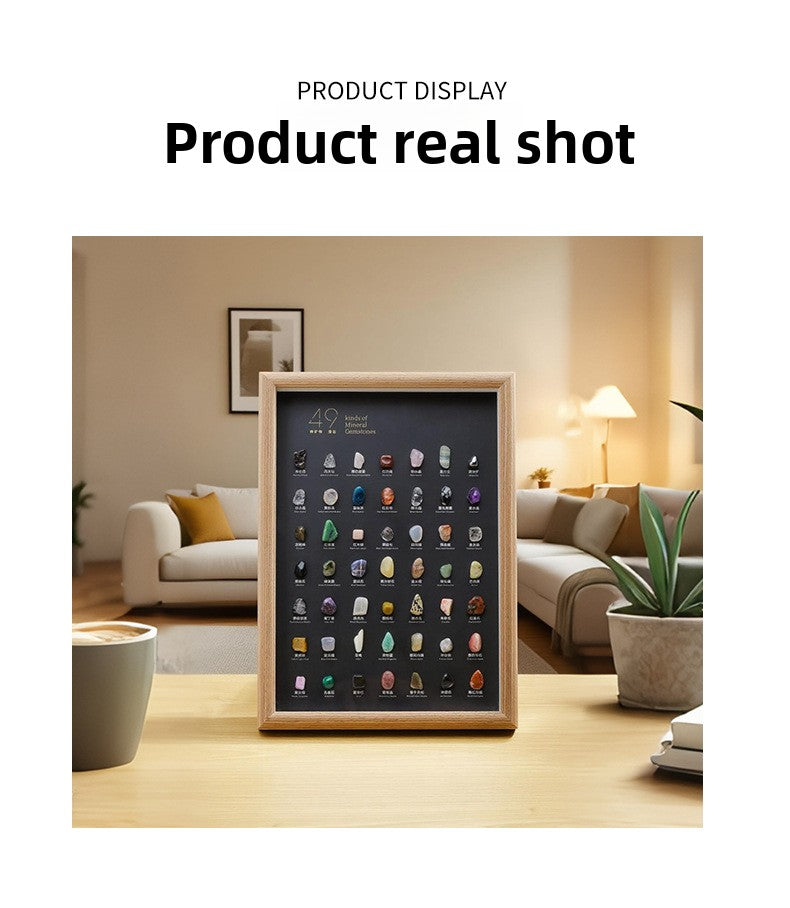 zensoullab Natural Crystal Raw Stone Mineral Specimen Frame Ornament Bilingual Science Popularization Children's Gift Home Desktop Display