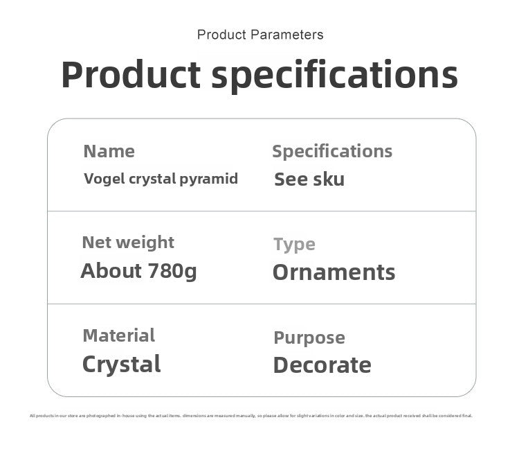 zensoullab Natural Vogel Crystal Pyramid Ornament Home Raw Crystal Energy Purification Amplifier Decorative Ornament